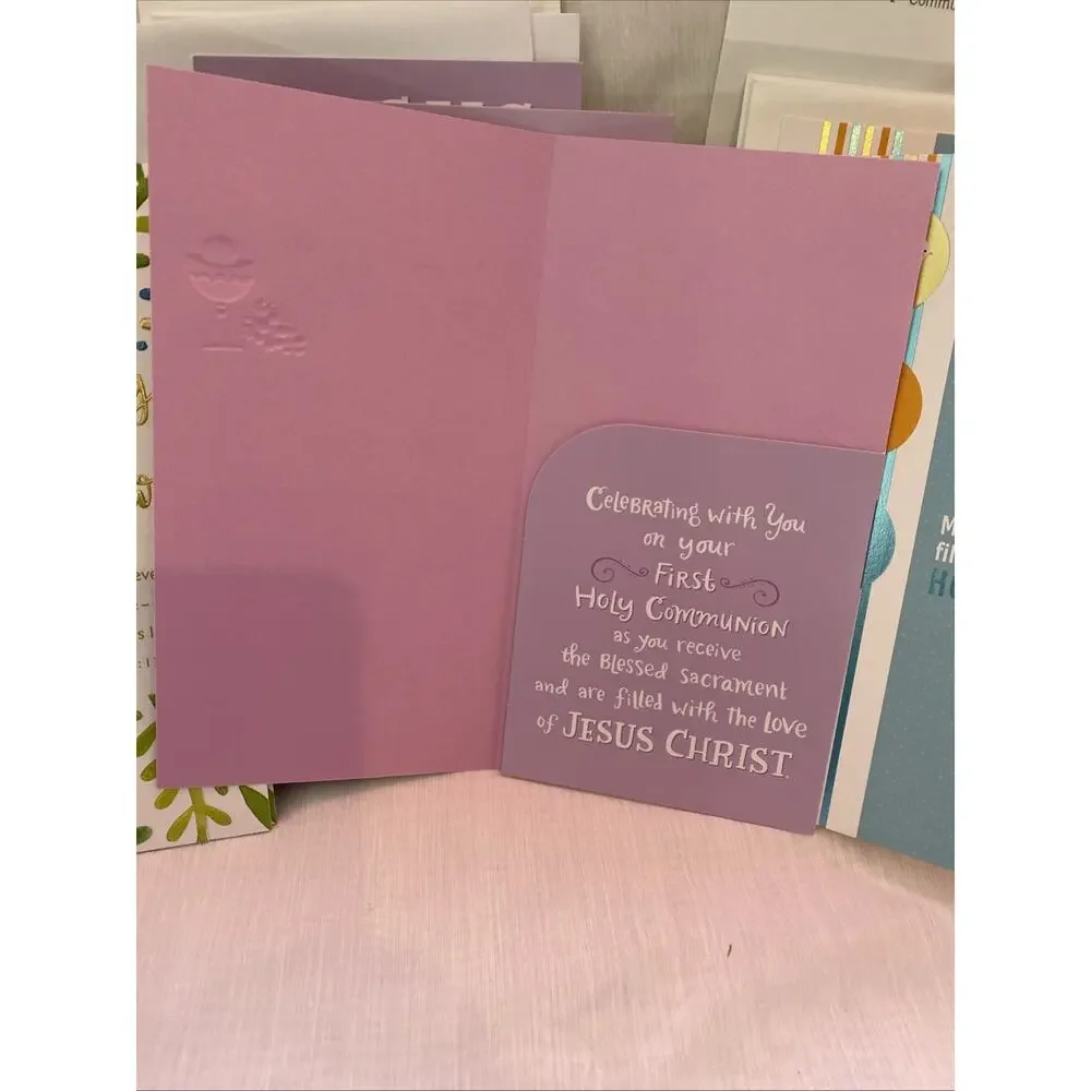 Lot of 11 Christian 1st Communion/Confirmation Money Holder cards, NEW